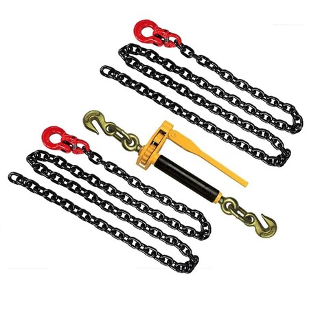 Mytee Products 3/8in x 8ft Front Axle Tie Down Kit Chain with Omega Link G80 Wrecker Tow Truck 7100WLL AXLE-TIE-DOWN-KIT-38x8