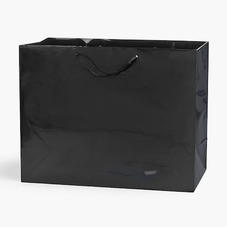Nashville Wraps Black Gloss Gift Bags, Vogue 16x6x12, 100PK GTVBBK