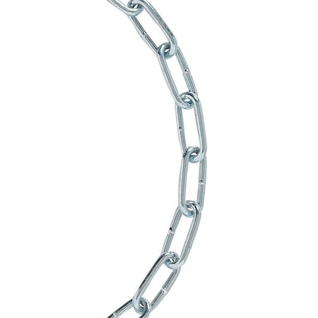 Baron Straight Link Chain, No 2, 125 ft L, 310 lb Working Load, Carbon Steel, Electro Galvanized/Zinc 7268