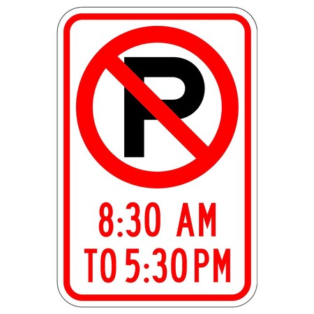 Sign Solutions Usa Parking Sign, 12 in W, Aluminum Sign, White DUS12HWT1218R7-2