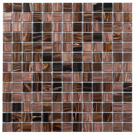 Apollo Tile Mingles 12 in. x 12 in. Glossy Brown and Yellow Glass Mosaic Wall and Floor Tile 20 sqft/case, 20PK MIX2088BR617A