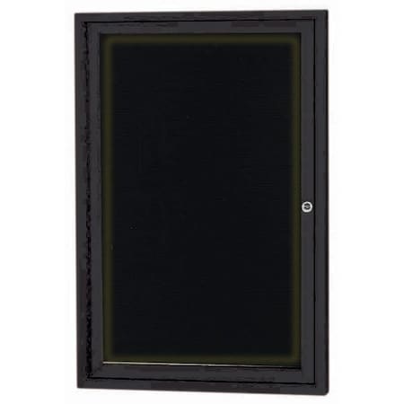 Aarco Illuminated Outdoor Enclosed Directory w/ Al Frame, Powder Coated Black, 36''Hx24''W OADC3624IBK
