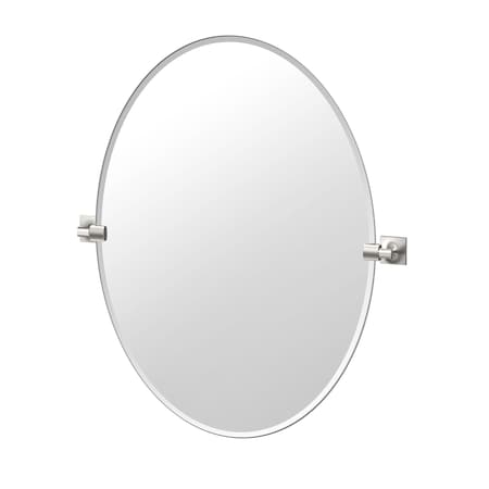 Gatco Waterline 32" Frameless Oval Mirror, Satin Nickel 5599LG