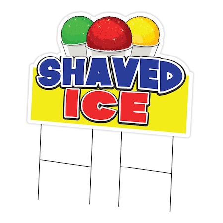 Signmission Shaved Ice Die Cut Yard Sign & Stake outdoor plastic coroplast window, C-DC-2436-DS-Shaved Ice19 C-DC-2436-DS-Shaved Ice19