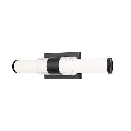 Z-Lite Egon 1-Light Vanity, 18 in W, Matte Black 1015-18W-MB-LED