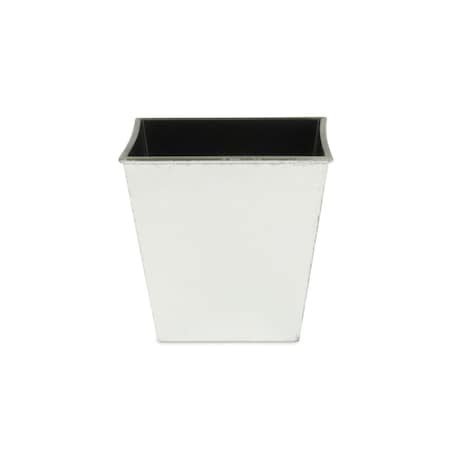Homeroots 5in Silver Recycled Plastic Indoor Outdoor Square Pot Planter 488261