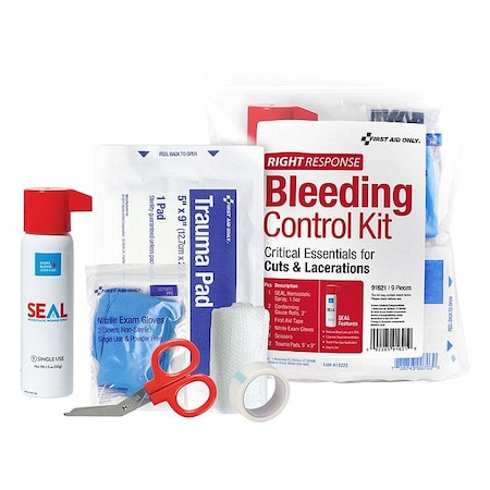 First Aid Only Bleeding Control Kit, Plastic Bag, 9 Components, 24 People Served 91621