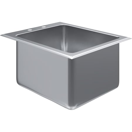 Amgood Stainless Steel 1 Compartment Drop-In Sink. Bowl 14 in. x 16 in. x 10 in. No Faucet SINK DIS S1C-141610-NF-Z