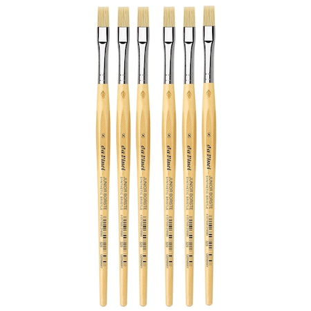 Da Vinci JUNIOR BORSTE Synthetic Student Brush, Synthetic, Tempera, Flat, Series 329, Size 8, 6PK VA-329_8