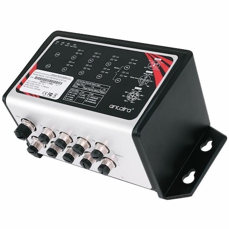 Antaira 8-Port Industrial M12 IP67 Waterproof Gigabit PoE+ Ethernet Switch LNP-0800G-M12-67-24-T