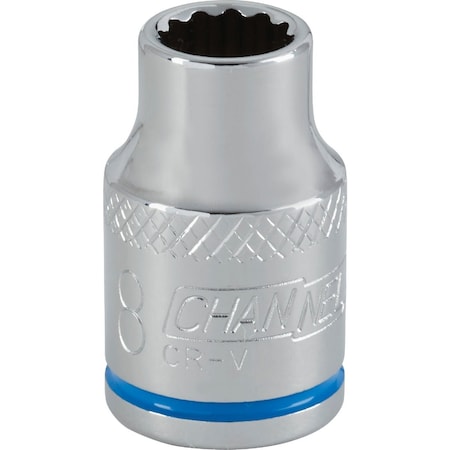 Channellock 3/8'' Drive 8 mm 12-Point Shallow Metric Socket 346993