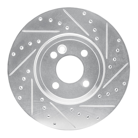 Dynamic Friction Co DFC Brake Rotor - Drilled and Slotted - Silver 631-32002R