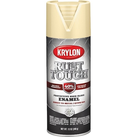 Krylon Rust Tough 12 Oz. Gloss Alkyd Enamel Spray Paint Almond K09207008