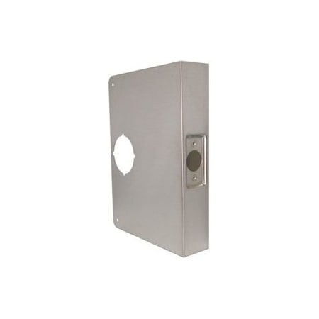 Don-Jo Mfg Door Wrap 5in Backset, 1-3/4in Door, 6-1/2in W x 9in H, 2-1/8in Hole, 630/US32D Stainless Steel 55-S-CW