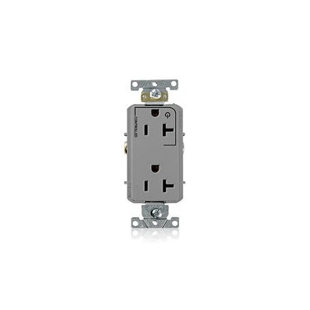 Leviton Duplex Straight Blade Receptacle, 5-20R, 20 A, 125V AC, 2 Pole, 3 Wire, Flush Mount, Grounded 16352-1PG