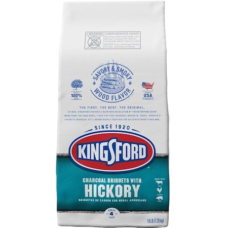 Kingsford KINGSFORD B0044600320745 Charcoal with Hickory, Bag, 16 lb, Wood B0044600320745