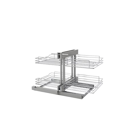 Rev-A-Shelf Steel, Chrome, 32.25 in W, 21 in H, 20.25 in D 5PSP-18SC-CR