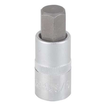Vulcan Fractional Hex Bit Socket, Chrome, 9/16 in, 1/2 in Drive, 2-1/2 in OAL 3506012213
