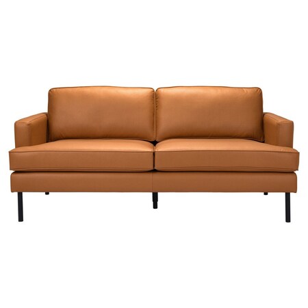 Homeroots 72" Brown Polyester Sofa With Black Legs 396466