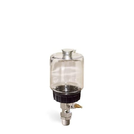 Oil-Rite 1 pt Capacity Single Feed Manual Lubricator w/Polycarbonate Reservoir - 1/2in. Male NPT, Pipe Mount B1681-0164B11W