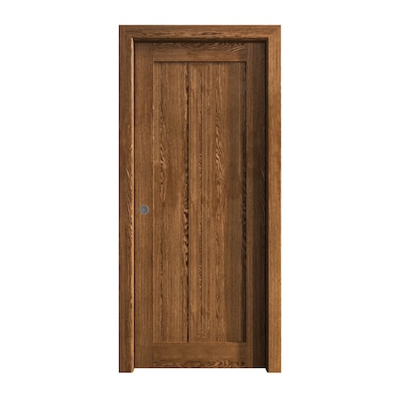 Sartodoors Sliding Pocket Door 30 x 96 inches, Ego 5006 Cognac Oak Veneer, Kit Rail Hardware, Solid Wood Int EGO5006PD-DKO-3096