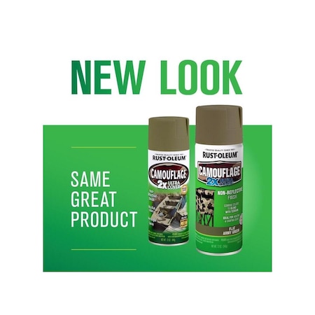 Rust-Oleum Camouflage Spray Paint, Ultra Flat, Army Green, 12 oz, Aerosol Can 279176