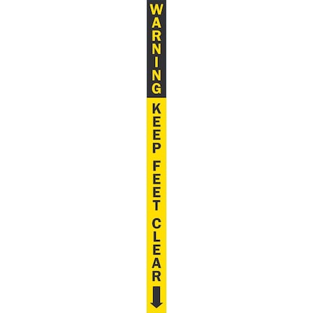 Lyle Warning Keep Feet Clear with down arrow, 1x16, Non-Reflective, Yellow G-11470-ND_1x16