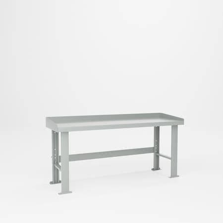 Pucel B-2472 Workbench with Back and EndsTop, 24 in D x 72 in L x 32-1/2 in H - 37-1/2 in H, Black B-2472-ABL