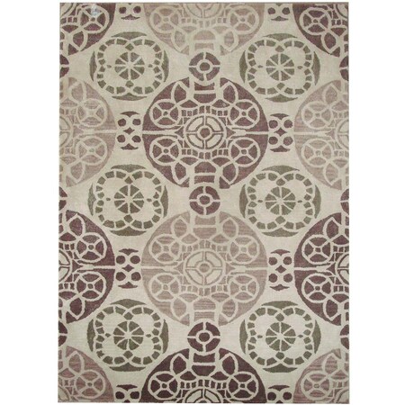Safavieh 8 x 10 ft. Large Rectangle Contemporary Wyndham Ivory and Brown Hand Tufted Rug WYD376B-8