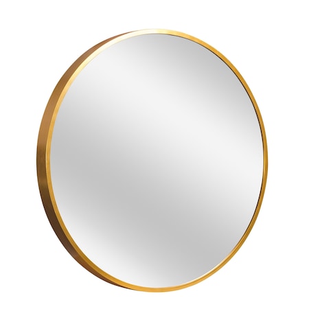 Homeroots 20" Gold Round Aluminum Framed Bathroom Vanity Mirror 565016