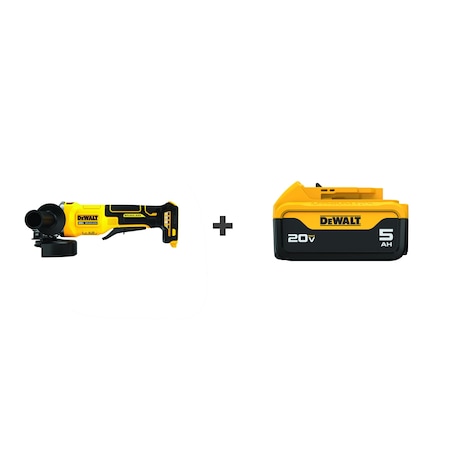 Dewalt Angle Grinder Kit, 4 1/2 in Dia DCG408B/DCB205
