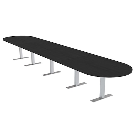 Skutchi Designs 20ft Conference Table With Power Unit | 20 Person Modular Racetrack Meeting Table | Harmony Series HAR-RAC-48X240-T-U999ST19-NA