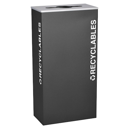 Ex-Cell Kaiser 17 Gallon Rectangular Recycling Receptacle, Black RC-KD17-R BLX