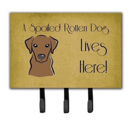 Carolines Treasures Chocolate Labrador Spoiled Dog Lives Here Leash and Key Holder BB1482TH68