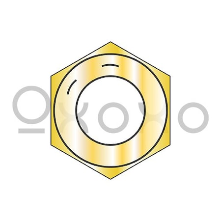 Oxoxo 1/4-20 Coarse Thread Hex Nut Grade 8 Domestic Zinc Yellow DFAR, 5000PK 170176