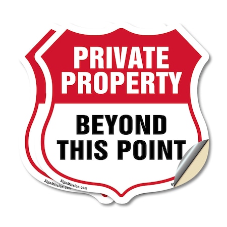 Signmission Private Property Shield Sign Private Pro, 4 inch X 4 inch, Vinyl Decal, 2PK SHI-D-2PACK-4-444