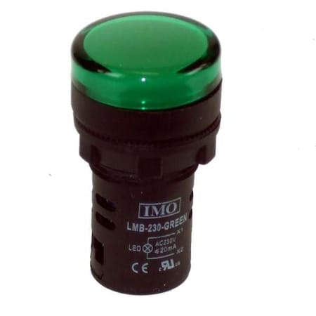 Imo Automation LED Pilot Light 230VAC Green IP65 LMB-230-GREEN