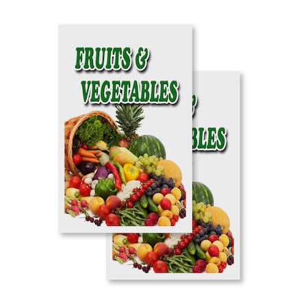 Signmission Fruits & Vegetables, Vinyl Decals Only 24 Inch x 36 Inch, Vinyl Decal, 2PK DSB-2436-2PACK-Fruits & Vegetables
