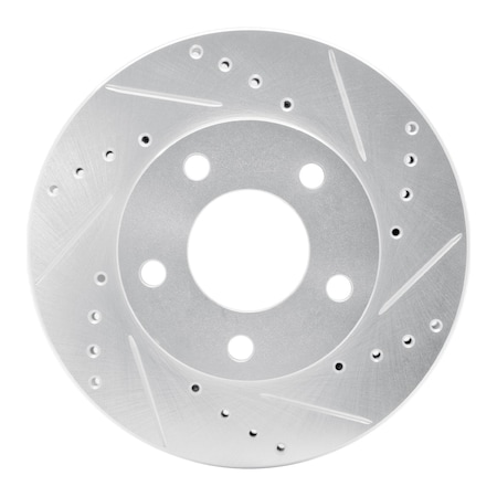 Dynamic Friction Co DFC Brake Rotor - Drilled and Slotted - Silver 631-54016D
