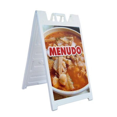 Signmission Menudo, A-Frame & 2 Sign Inserts, Heavy-Duty Plastic Frame SBHD-C-2436-Menudo