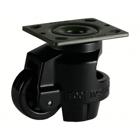 Foot Master Plate Caster, Nylon, 120mm H GD-120F-BLK-PUS