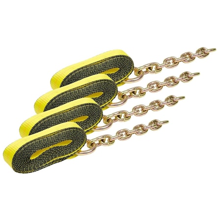 Mytee Products Mytee 2in x 14ft Replacement Tie Down Strap w/ Chain Extension, 4PK WS214CEx4