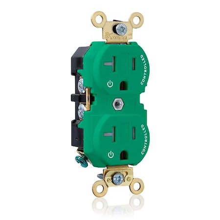Leviton Duplex Receptacle Outlet, 20A, Green, 125V 5362-2PN