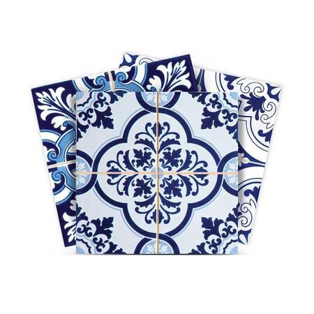 Homeroots 8" X 8" Azul Multi Mosaic Peel and Stick Tiles 400329