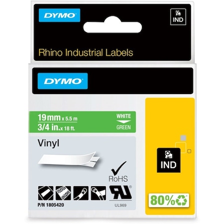 Dymo RHINO 3/4IN GREEN VINYL-19MM 1805420