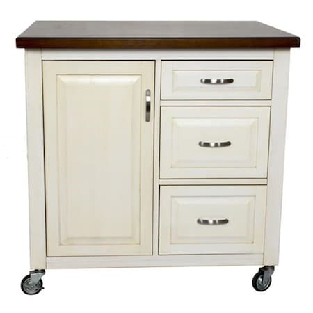 Sunset Trading 36 x 37 x 27 in. Andrews Kitchen Cart PK-CRT-04-AW