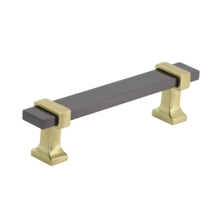 Amerock Overton 3-3/4 in 96 mm Center-to-Center Black Chrome/Brushed Gold Cabinet Pull BP36681BCRBGL