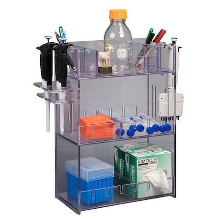 Poltex Lab Bulk Bin, Clear, 12 3/4 in L BENCHTOP12-PIPTRBRK