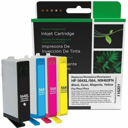 Clover Imaging Group Imaging Remanufactured Black High Yield, Cyan, Magenta, Yellow Ink Cartridges 118201