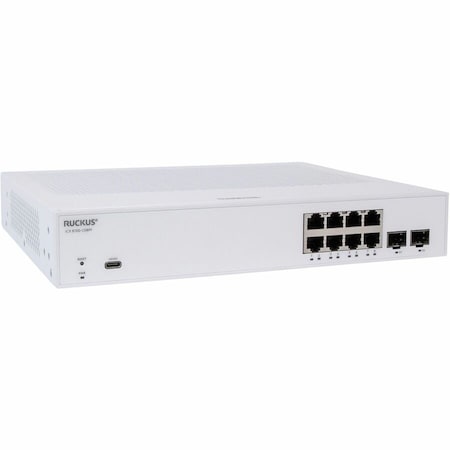 Ruckus ICX 8100 COMPACT SWITCH, 8 10/100/1000 MBPS POE+ 802.3AT, 30W CLASS 4 PORTS, 2 10GBE SFP+ UP ICX8100-C08PF-X